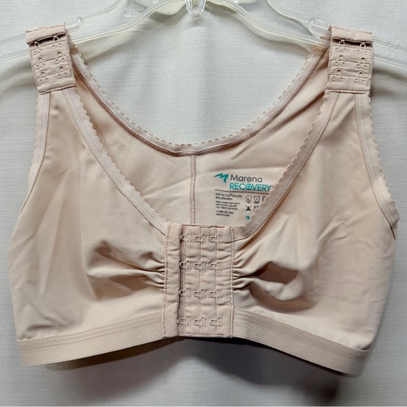 Marena Recovery Beige Post-Op Surgical Unpadded Adj. Straps Wireless Bra Sz 3436 - Picture 1 of 4